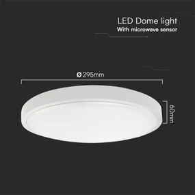 LED plafonieră baie cu senzor LED/18W/230V IP44 4000K pr. 29 cm + DO