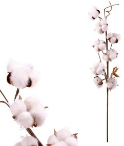 Crenguță decorativă floare de bumbac, 70 cm