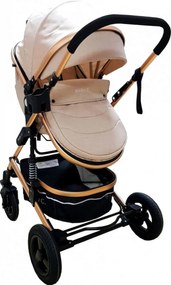 Carucior nou nascuti 3 in 1 Baby Care™ PRO 531 , Cadru Aluminiu, Amortizoare, Roti din cauciuc plin AVE, Landou, Scoica auto, Spatar reglabil 3