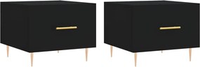 vidaXL Măsuțe de cafea, 2 buc., negru, 50x50x40 cm, lemn compozit