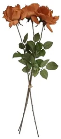 Floare artificială Trandafir cupru, 74 cm, 3 buc