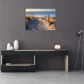 Tablou pe sticlă - Drum spre plaja din Marea Nordului, Țările de Jos (70x50 cm)