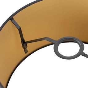Abajur din bumbac negru 35/30/20 cu interior auriu