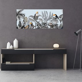 Tablou - Animale în pădurea tropicală (120x50 cm)