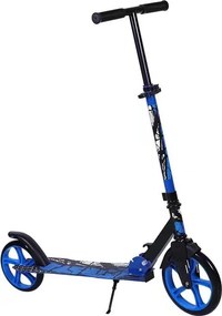 Trotineta copii si adolescenti NOVOKIDS™ Funky Camo PRO, Maxim 100 kg, Functie Super Brake, Diametru roata fata 230 mm, Albastru Camuflaj