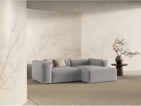 Colțar gri deschis (cu colț pe partea dreaptă/cu șezlong) Bergamo – Cosmopolitan Design