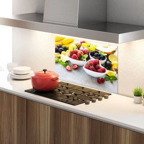 Panou Sticla Bucatarie, 80x120cm, Protectie aragaz, Antistropi, Termorezistent, Alimente, Fructe, Heart Fresh Fruits
