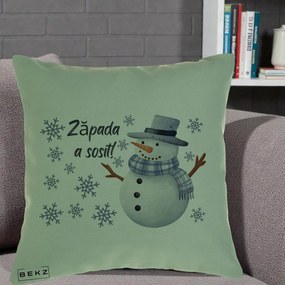 Perna Decorativa Zapada a Sosit Om de Zapada, 40x40 cm, Verde, Husa Detasabila, Perna Inclusa, BEKZ®