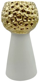 Vaza alb  auriu DYNASTY, 26cm, Ceramica