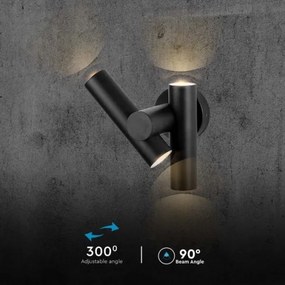 LED Aplica de perete exterior 2xLED/3W/230V 4000K IP44 negru