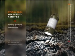 Lampă LED reîncărcabilă portabilă dimabilă Fenix CL26RPROCAM LED/USB IP66 verde