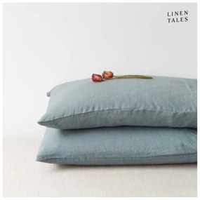 Față de pernă din in 40x40 cm Blue Fog – Linen Tales