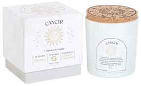 Lumanare zodiacala cu bucatele de Piatra Lunii - Rac (aroma portocale si musetel)