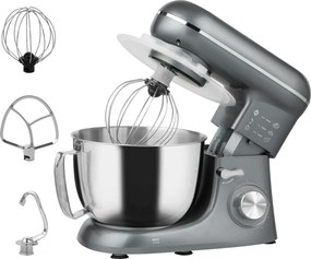 HOMCOM Robot de patiserie 1300 W, robot pentru frământat profesional 4,5 L, bol din oțel inoxidabil, 6+P viteze și funcție pulse, argintiu | Aosom Romania