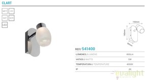 Aplica de perete LED pentru baie IP44 CLART 5W 541400 SU