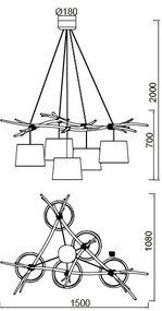 Lustra suspendata design decorativ SABINA 5L