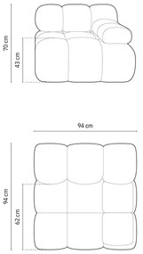 Modul pentru canapea modulară verde cu tapițerie din țesătură bouclé (cu colț pe partea dreaptă) Bellis – Micadoni Home