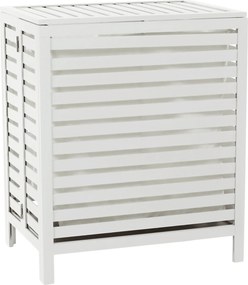 Cos de rufe MENORK, alb, bambus/material textil, 50x35x60 cm