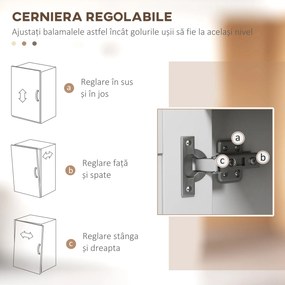 HOMCOM Dulap pentru Microunde cu Dulap Inferior și Rafturi Laterale din Lemn Alb | Aosom Romania