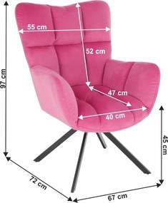 Scaun de design, ţesătură roz, KOMODO