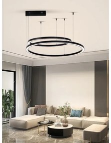 Lustră LED dimabilă Immax NEO 07216L FINO 93W/230V 60/80 cm negru Tuya + telecomandă