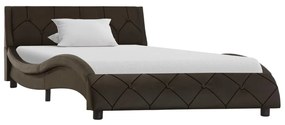 285654 vidaXL Cadru de pat, gri, 90 x 200 cm, piele ecologică