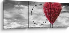 Tablou -Inima din coroanele copacilor (cu ceas) (90x30 cm)
