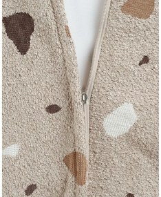 Fotoliu puf pentru copii maro deschis cu tapițerie din țesătură bouclé/cu tapițerie din chenille Terrazzo Square – Wigiwama