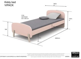 Pat pentru copii Vipack Kiddy, 200 x 90 cm, verde mentol