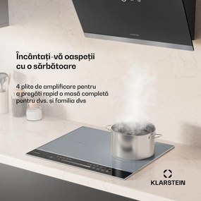 Klarstein DualTone Flex Plită cu inducție, Zonă Flex, Afișaj LED, Control prin glisoare, 7200 W