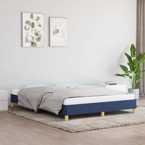 346824 vidaXL Cadru de pat, albastru, 140 x 200 cm, material textil