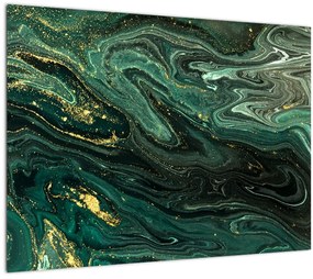 Tablou pe sticlă - Marmură verde (70x50 cm)