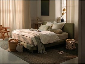 Pat matrimonial maro deschis tapițat 160x200 cm Linea – Micadoni