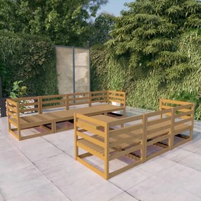 3075372 vidaXL Set mobilier de grădină, 8 piese, maro miere, lemn masiv pin