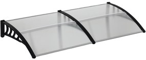 Outsunny Copertină Modernă din Policarbonat și Auminiu, pentru Balcoane, Ferestre și Uși, 200x96x27 cm, Transparent | Aosom Romania