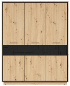 Dulap de haine Pont SZF3D2E (Stejar artisan + Negru mat). 1063044