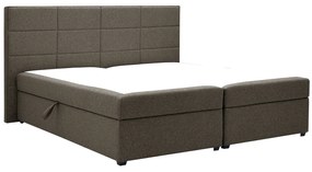 Pat matrimonial Boxspring 180 cm Revenant (maro) (cu somieră și saltea) (cu sp. depozitare). 1098560