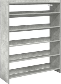 vidaXL Pantofar, gri beton, 80x25x100 cm, lemn prelucrat