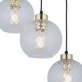 Lustră LED suspendată pe cablu DEVON 3xE27/15W/230V negru/transparent