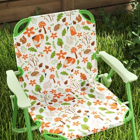 AIYAPLAY Set de Mobilier de Grădină din 4 Piese cu Masă, Scaune și Umbrelă de Soare Reglabilă, 50xΦ49,5 cm, Verde | Aosom Romania