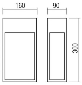 Redo 90604 - Aplica de perete LED de exterior STAND, 20W/230V, IP65, maro