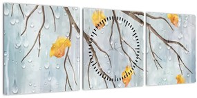 Tablou - Toamna ploioasă (cu ceas) (90x30 cm)