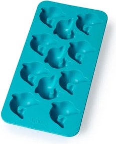 Forma cuburi de gheata cu capac Lekue 1009042, 22 x 11 x 2,3 cm, 11 delfini, -40 +60 °C, Albastru