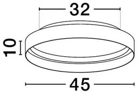 Plafoniera circulara aluminiu negru/auriu LED CCT LUMIA 45cm