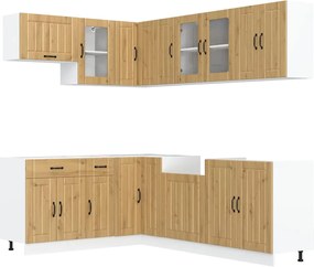 vidaXL Set dulap de bucătărie 11 piese „Lucca” stejar artizanal lemn