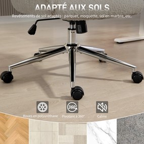 HOMCOM Scaun birou ergonomic, fotoliu de birou pivotant, înălțime reglabilă, tetieră reglabilă, funcție înclinare, gri | Aosom Romania