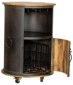 Dulap vinotecă negru din metal număr sticle 9, 60x85 cm Luni – Interia Home &amp; Living