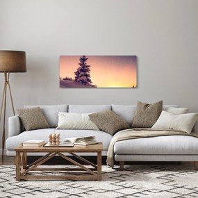 Tablou cu copac înzăpezit pe luncă (120x50 cm)