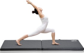 HOMCOM Tapet de Gimnastică Pliabil, Tapet Fitness Gros de 5 cm și Antialunecare, 180x60x5 cm, Negru | Aosom Romania