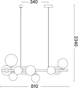 Lustră LED pe cablu Ideal Lux PERLAGE 10xG9/3W/230V negru